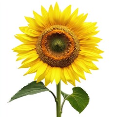 Fototapeta premium Vibrant sunflower head against white background