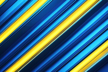 Neon blue and yellow stripes in a modern art design