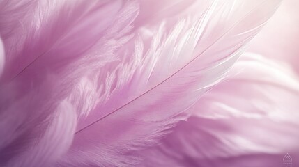 Obraz premium Delicate pink feather close-up with soft texture and gentle light