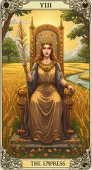 Fototapeta premium A Radiant Goddess on an Opulent Throne