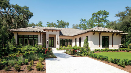 Spacious Modern Spanish Style Home Exterior