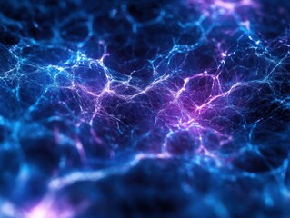 Abstract glowing blue and purple network texture.