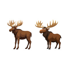 Fototapeta premium Moose Illustration Wildlife Animal Clipart Forest Mammal Art 
