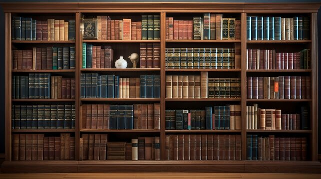 A photo of a legal bookshelf filled with legal reference