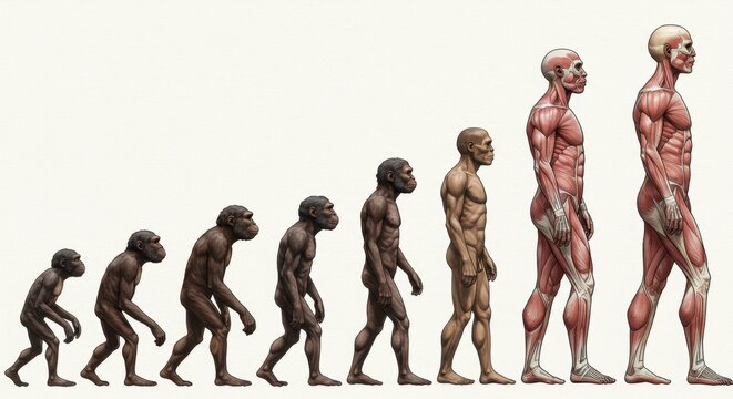 Human Evolution: A Visual Representation of Gradual Physical Changes