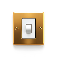 Light switch gold metal icon on white background. Generative AI