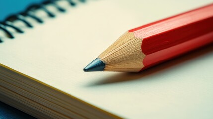 Fototapeta premium Red Pencil on Notebook