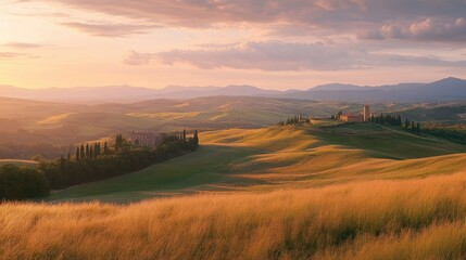 Fototapeta premium Sunset over Tuscany