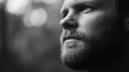 Obraz premium Portrait of a Man in Black and White