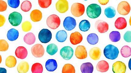 Abstract Background of Colorful Dot Pattern in Rainbow Colors in Watercolor Style