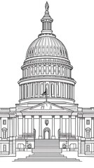 US Capitol Building Outline.
