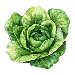 Fototapeta premium Fresh green butterhead lettuce, vegetable, salad, leaf, food, and healthy ingredient show nutrition that good for support body system and prevent illness