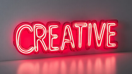 Fototapeta premium Creative neon sign glowing in a stylish and modern setting.