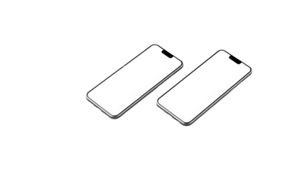 phone on the white background 