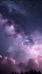 Obraz premium A simple starry night sky with soft cosmic dust fl