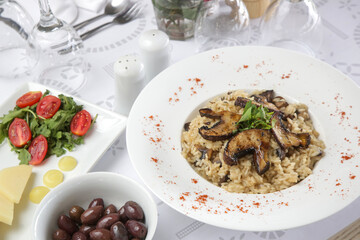 Creamy Parmesan Gourmet Mushroom Risotto. Perfect gluten free Italian meal option.