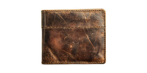 Vintage Leather Wallet. Classic Style And Timeless Fashion Accessory Isolated On Transparent Background