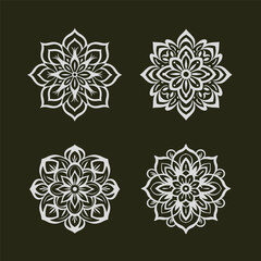 Intricate Floral Mandala Ornaments Collection