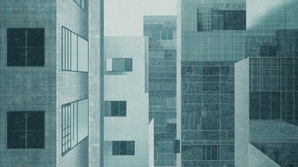 Obraz premium Architectural Illustration Depicting Several Buildings Constructed in Different Arrangements