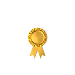 Naklejka premium Medal gold metal icon on white background. Generative AI