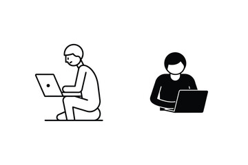 Laptop User Posture Correct vs. Incorrect Ergonomic Sitting