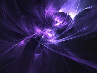 Abstract swirling purple and blue fractal art.