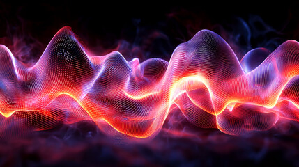 Fototapeta premium Abstract Red Orange Waves: Dynamic Energy Flow Background