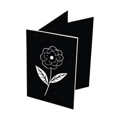 book caver black and white flower on vector silhouette