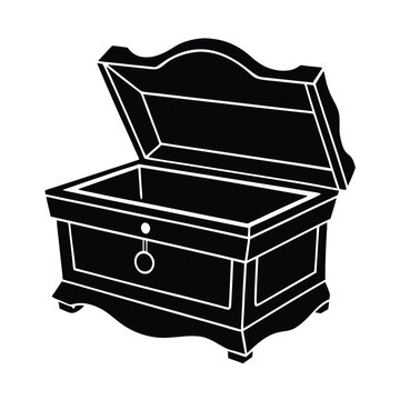 recommend clip art: treasure chest with coins on vector silhouette