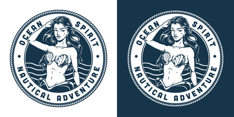 Nautical adventure logo with ocean spirit theme