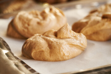 Preparation of healthy sweets from greek yogurt, nut butter and maple syrup
