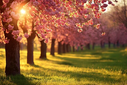 new growth scene draws a pretty picture of blossoming boughs and enlivening force of life’s return  
