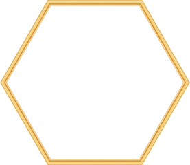 Realistic 3d gold hexagon frame. Elegant borders with decorative elements for awards, certificate, grand opening, greeting card, posters