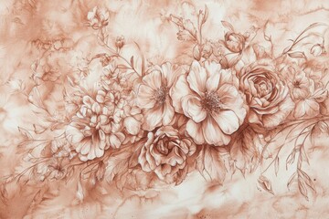 Beautiful floral designs set against a rustic brown paper backdrop. 