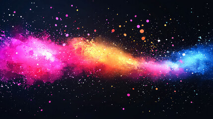 Fototapeta premium Cosmic Dreamscape: Vibrant Abstract Nebula in Pink, Blue, and Orange Hues