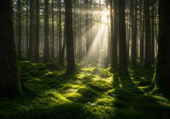 Obraz premium morning in the forest