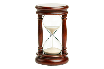 Hourglass time sand measure deadline, cut out transparent