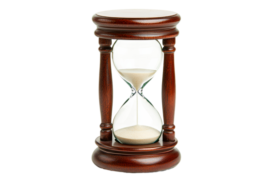 Hourglass time sand measure deadline, cut out transparent