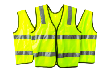 Safety vests, reflective stripes, construction gear, workwear, cut out transparent