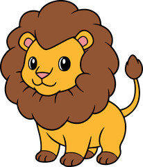 Cute Golden Lion Illustration