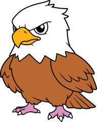 Majestic Cartoon Bald Eagle Displaying Fierce Expression