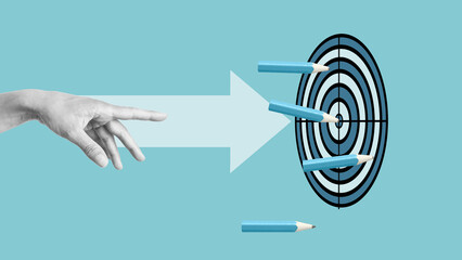 Business targeting, aiming and focus concept. Marketing strategies and goals for success. Business...