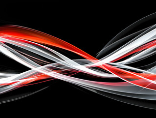 Abstract red white wave design, dark background, website banner