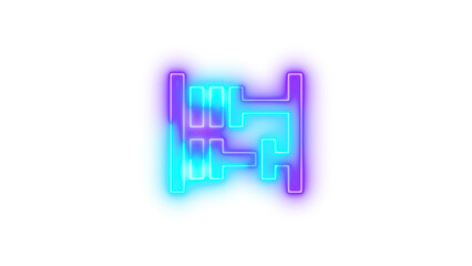 Obraz premium Neon abacus symbol icon glowing with transparent background