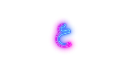 Neon abjad arabic symbol icon glowing with transparent background