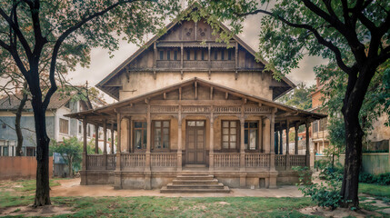 old wooden house in India