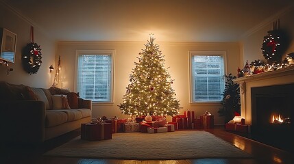 Cozy Christmas Room Illustration