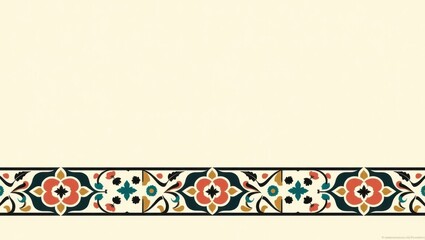 Decorative Islamic-inspired background with geometric motifs and a 3D layered effect