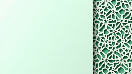 Decorative Islamic-inspired background with geometric motifs and a 3D layered effect