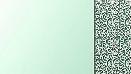 Decorative Islamic-inspired background with geometric motifs and a 3D layered effect